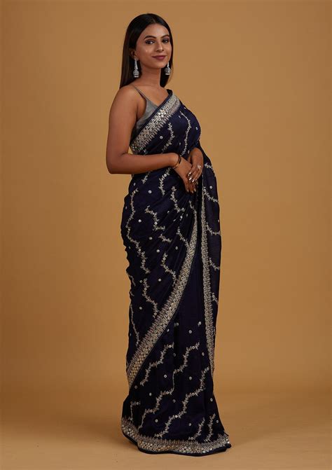 koskii navy blue sarees.